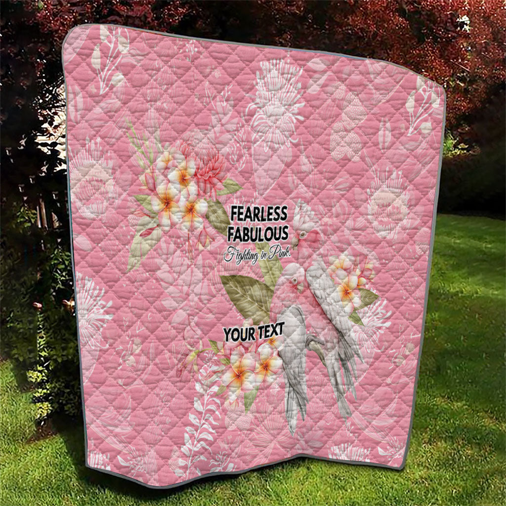 Personalised Galah Cockatoo Fighting in Pink Quilt Australian Breast Cancer Support Spirit