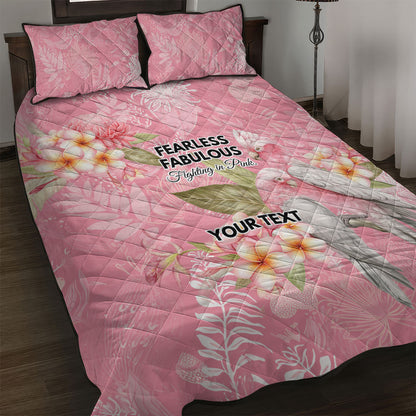 Personalised Galah Cockatoo Fighting in Pink Quilt Bed Set Australian Breast Cancer Support Spirit