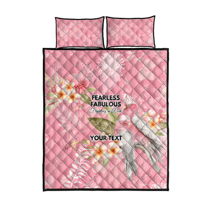 Personalised Galah Cockatoo Fighting in Pink Quilt Bed Set Australian Breast Cancer Support Spirit