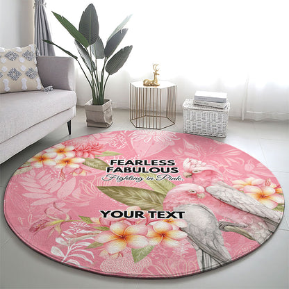 Personalised Galah Cockatoo Fighting in Pink Round Carpet Australian Breast Cancer Support Spirit
