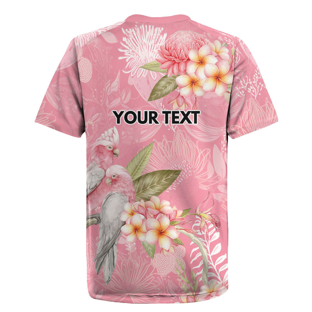 Personalised Galah Cockatoo Fighting in Pink Rugby Jersey Australian Breast Cancer Support Spirit