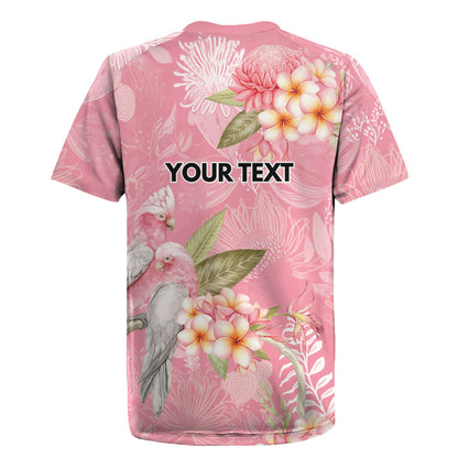 Personalised Galah Cockatoo Fighting in Pink Rugby Jersey Australian Breast Cancer Support Spirit