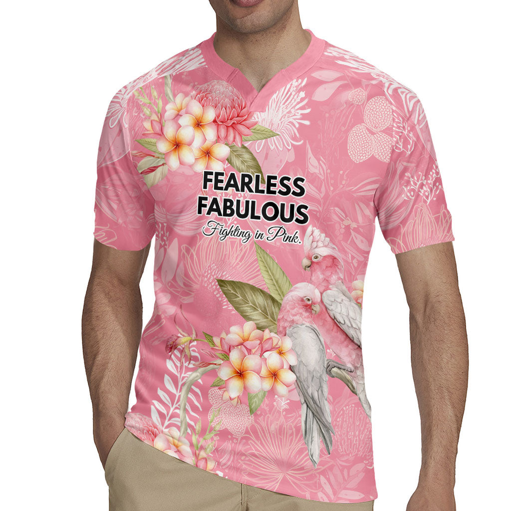 Personalised Galah Cockatoo Fighting in Pink Rugby Jersey Australian Breast Cancer Support Spirit