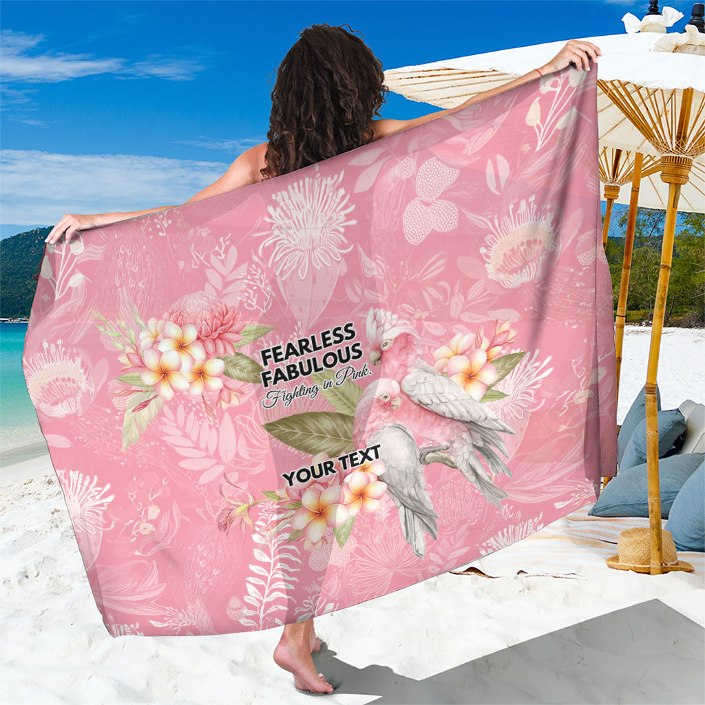 Personalised Galah Cockatoo Fighting in Pink Sarong Australian Breast Cancer Support Spirit