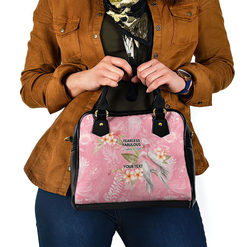 Personalised Galah Cockatoo Fighting in Pink Shoulder Handbag Australian Breast Cancer Support Spirit