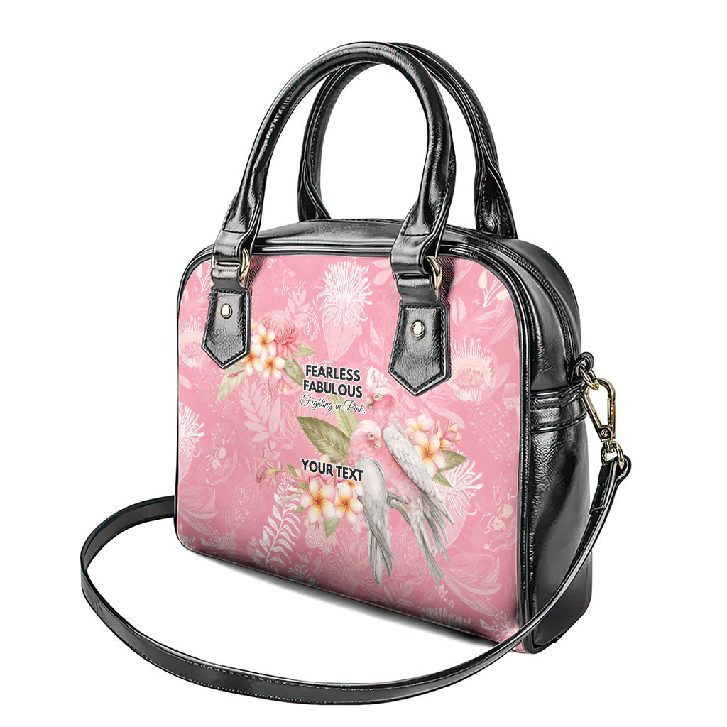 Personalised Galah Cockatoo Fighting in Pink Shoulder Handbag Australian Breast Cancer Support Spirit