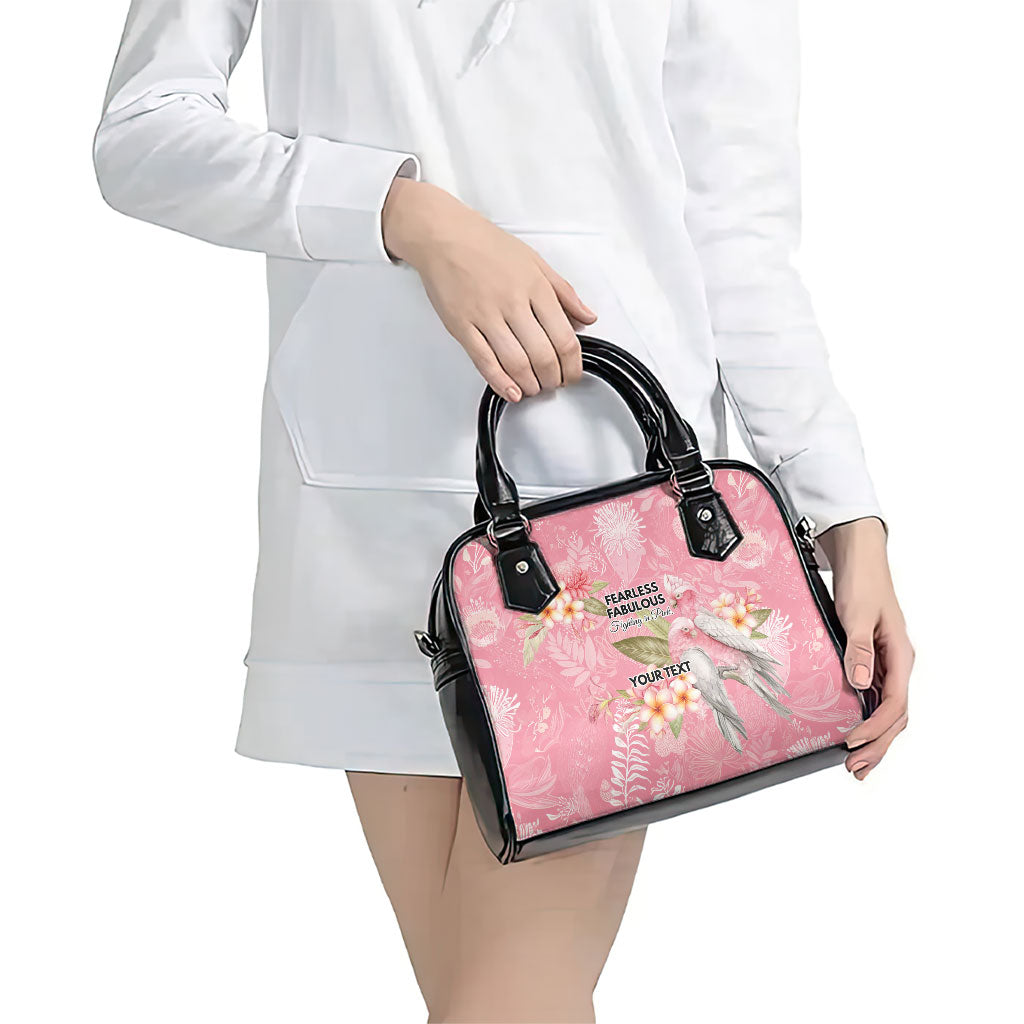 Personalised Galah Cockatoo Fighting in Pink Shoulder Handbag Australian Breast Cancer Support Spirit