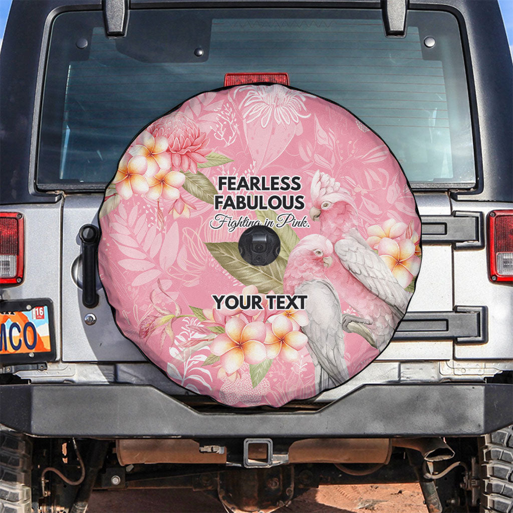 Personalised Galah Cockatoo Fighting in Pink Spare Tire Cover Australian Breast Cancer Support Spirit