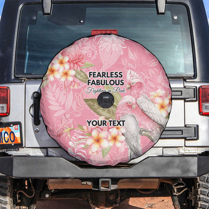 Personalised Galah Cockatoo Fighting in Pink Spare Tire Cover Australian Breast Cancer Support Spirit