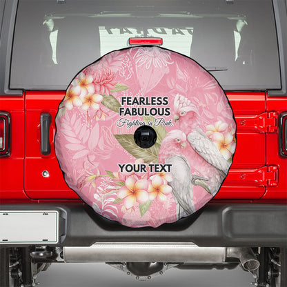 Personalised Galah Cockatoo Fighting in Pink Spare Tire Cover Australian Breast Cancer Support Spirit