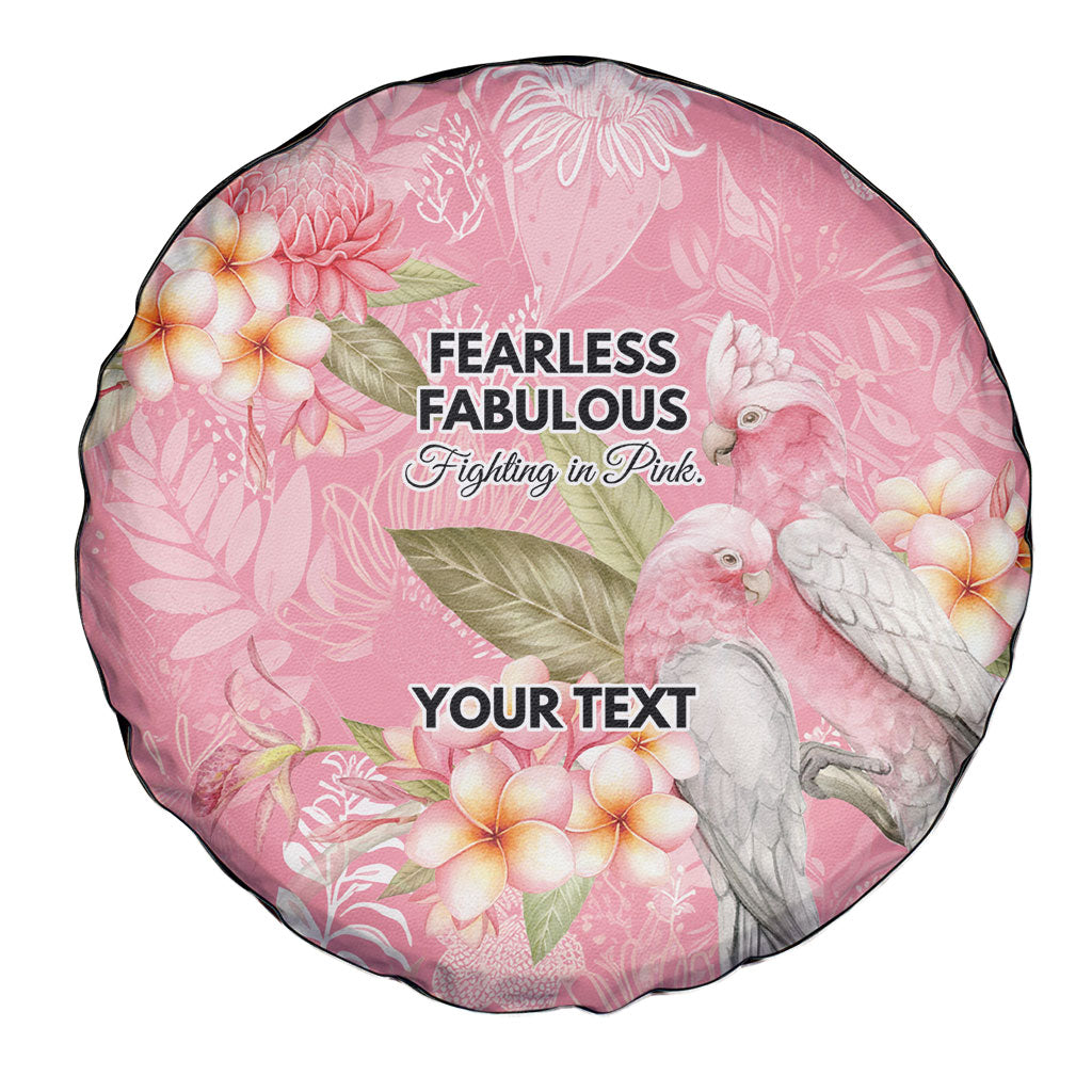 Personalised Galah Cockatoo Fighting in Pink Spare Tire Cover Australian Breast Cancer Support Spirit