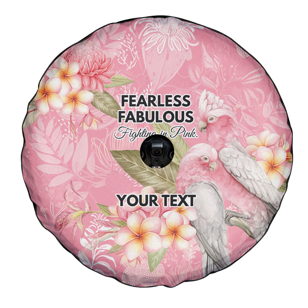 Personalised Galah Cockatoo Fighting in Pink Spare Tire Cover Australian Breast Cancer Support Spirit