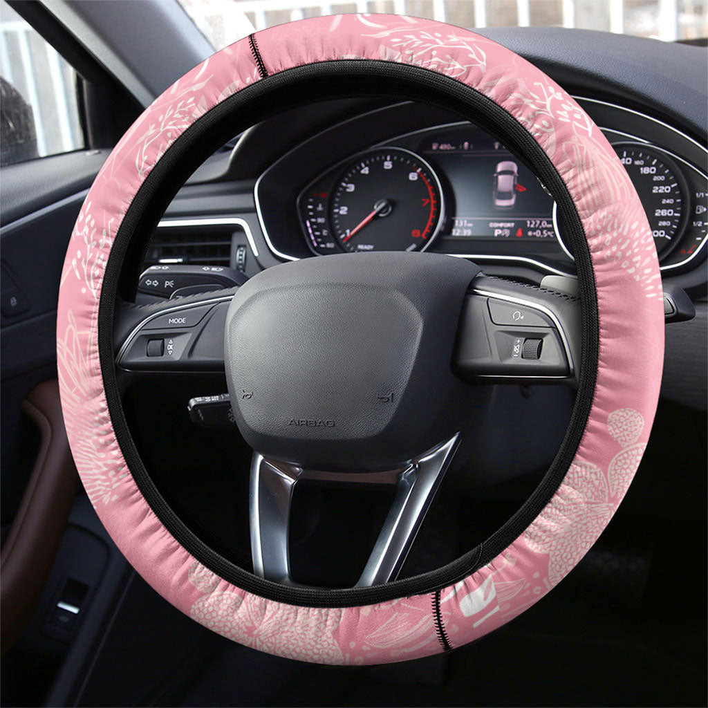 Galah Cockatoo Fighting in Pink Steering Wheel Cover Australian Breast Cancer Support Spirit