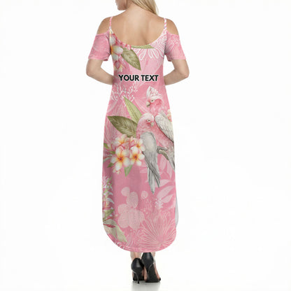 Personalised Galah Cockatoo Fighting in Pink Summer Maxi Dress Australian Breast Cancer Support Spirit