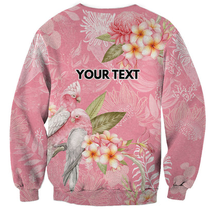 Personalised Galah Cockatoo Fighting in Pink Sweatshirt Australian Breast Cancer Support Spirit