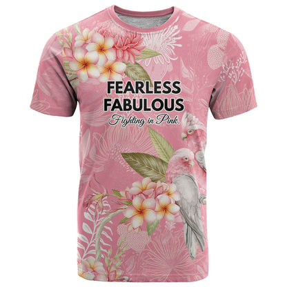 Personalised Galah Cockatoo Fighting in Pink T Shirt Australian Breast Cancer Support Spirit