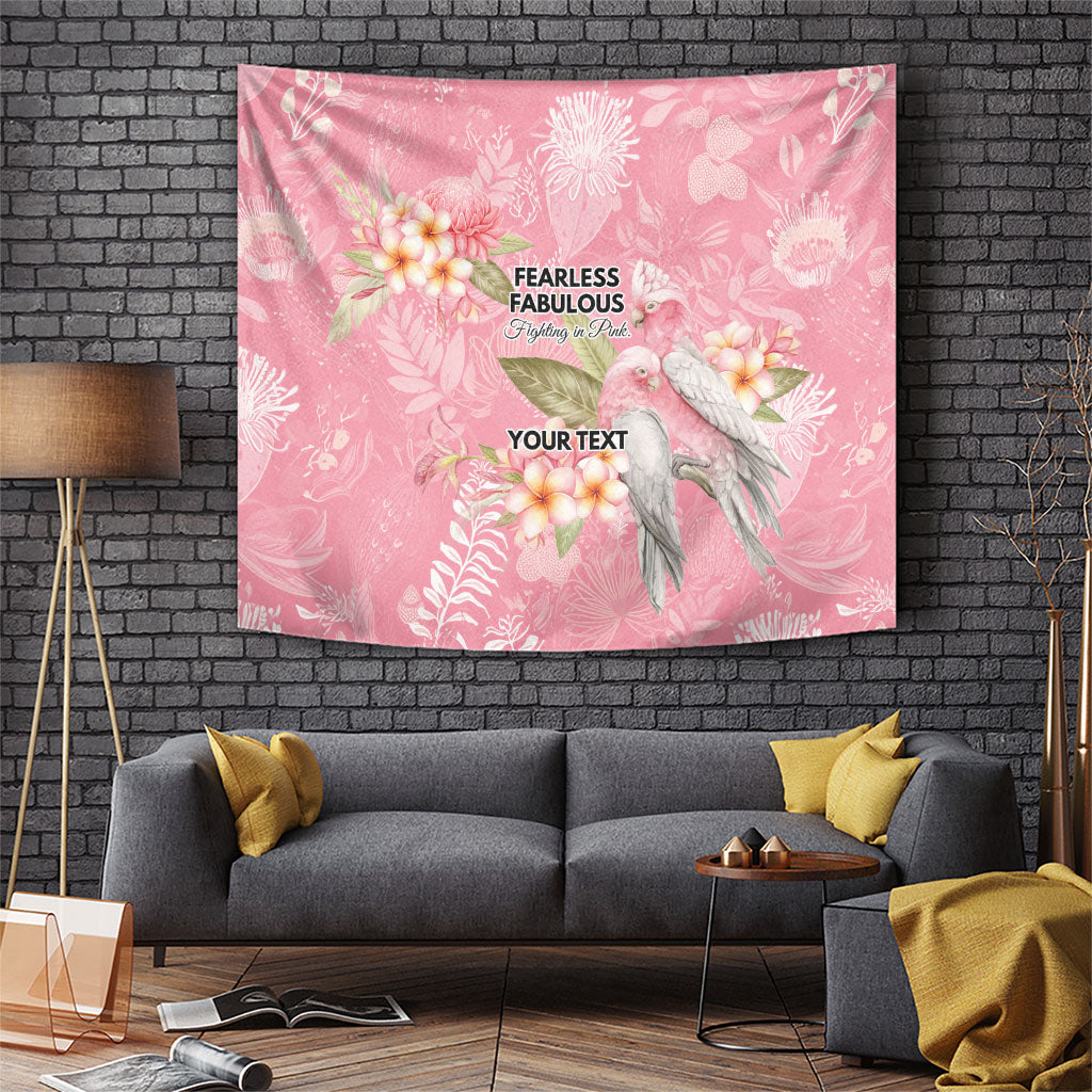 Personalised Galah Cockatoo Fighting in Pink Tapestry Australian Breast Cancer Support Spirit