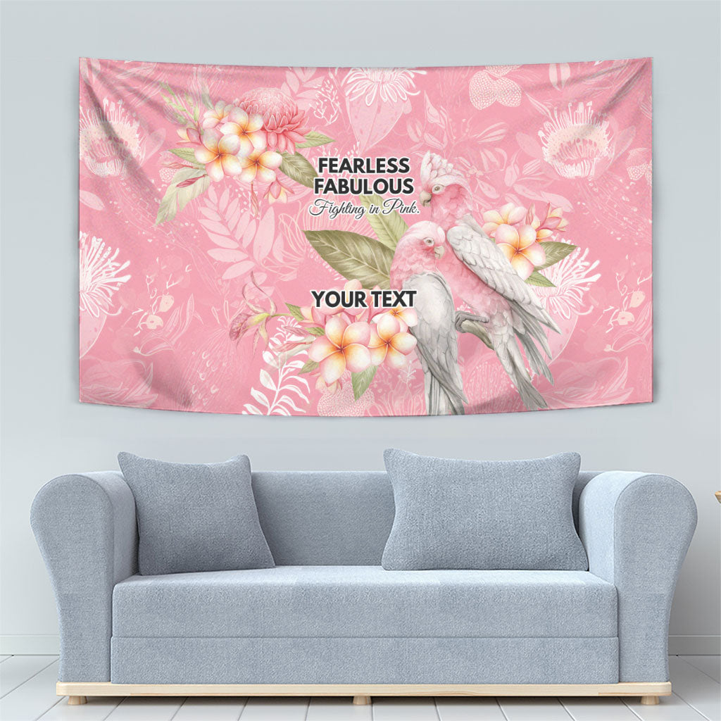 Personalised Galah Cockatoo Fighting in Pink Tapestry Australian Breast Cancer Support Spirit