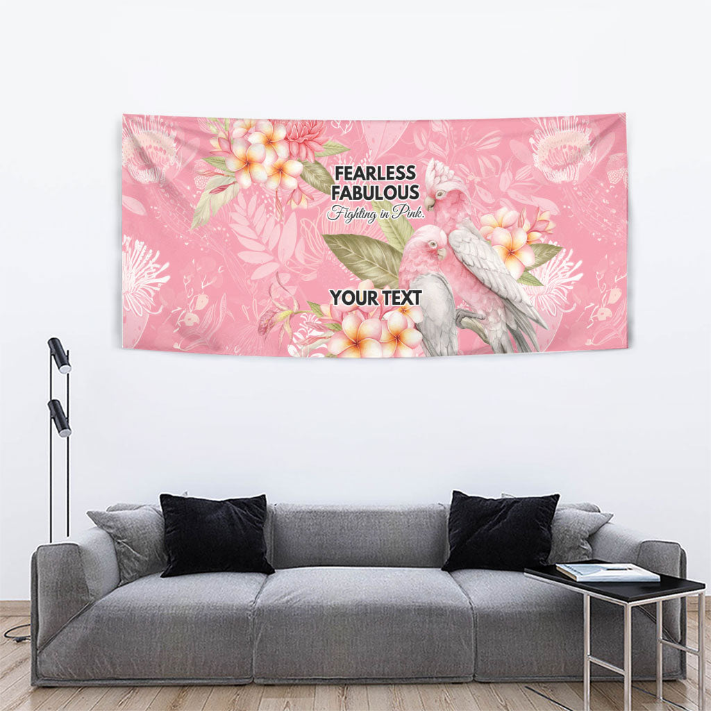 Personalised Galah Cockatoo Fighting in Pink Tapestry Australian Breast Cancer Support Spirit
