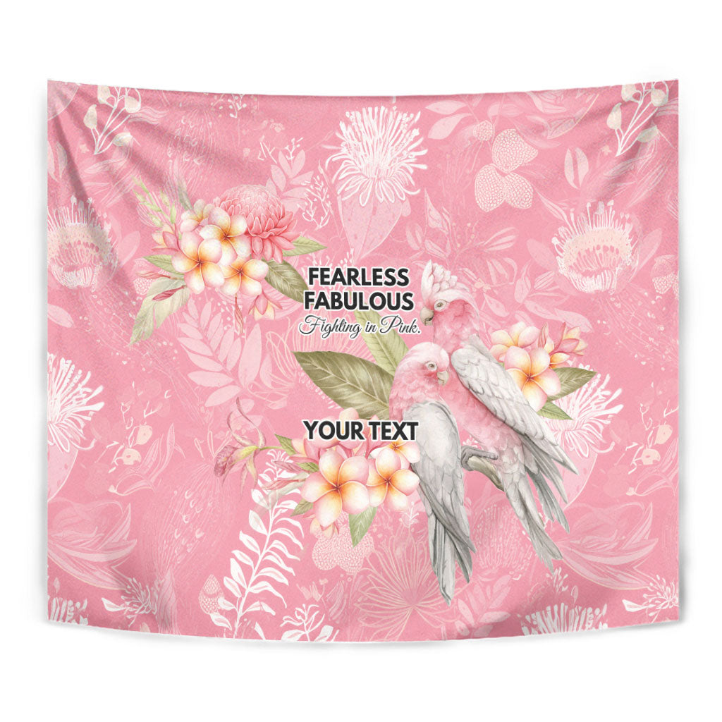 Personalised Galah Cockatoo Fighting in Pink Tapestry Australian Breast Cancer Support Spirit