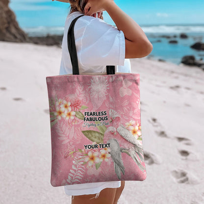 Personalised Galah Cockatoo Fighting in Pink Tote Bag Australian Breast Cancer Support Spirit