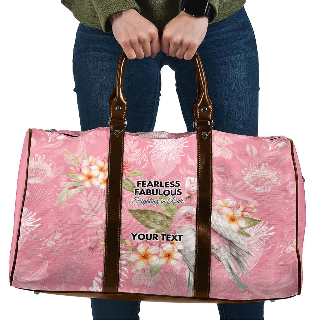 Personalised Galah Cockatoo Fighting in Pink Travel Bag Australian Breast Cancer Support Spirit