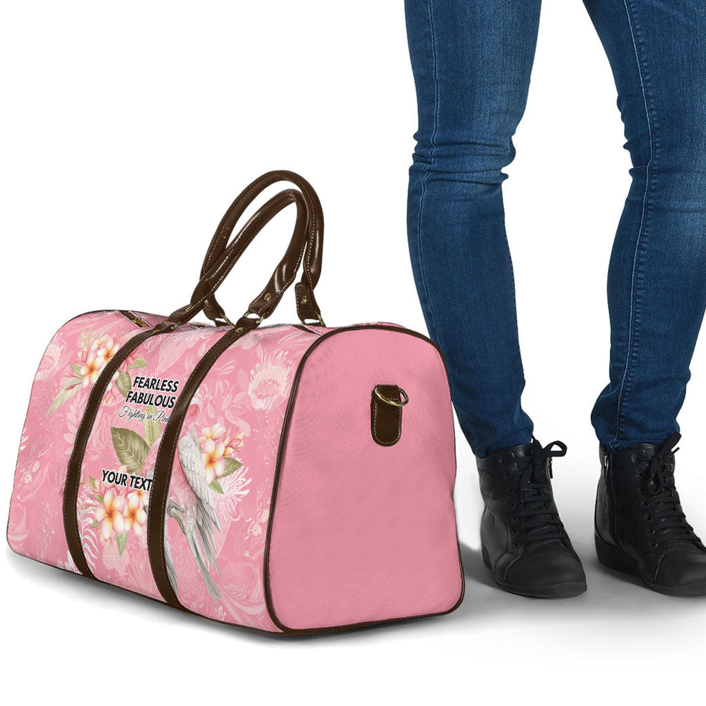 Personalised Galah Cockatoo Fighting in Pink Travel Bag Australian Breast Cancer Support Spirit