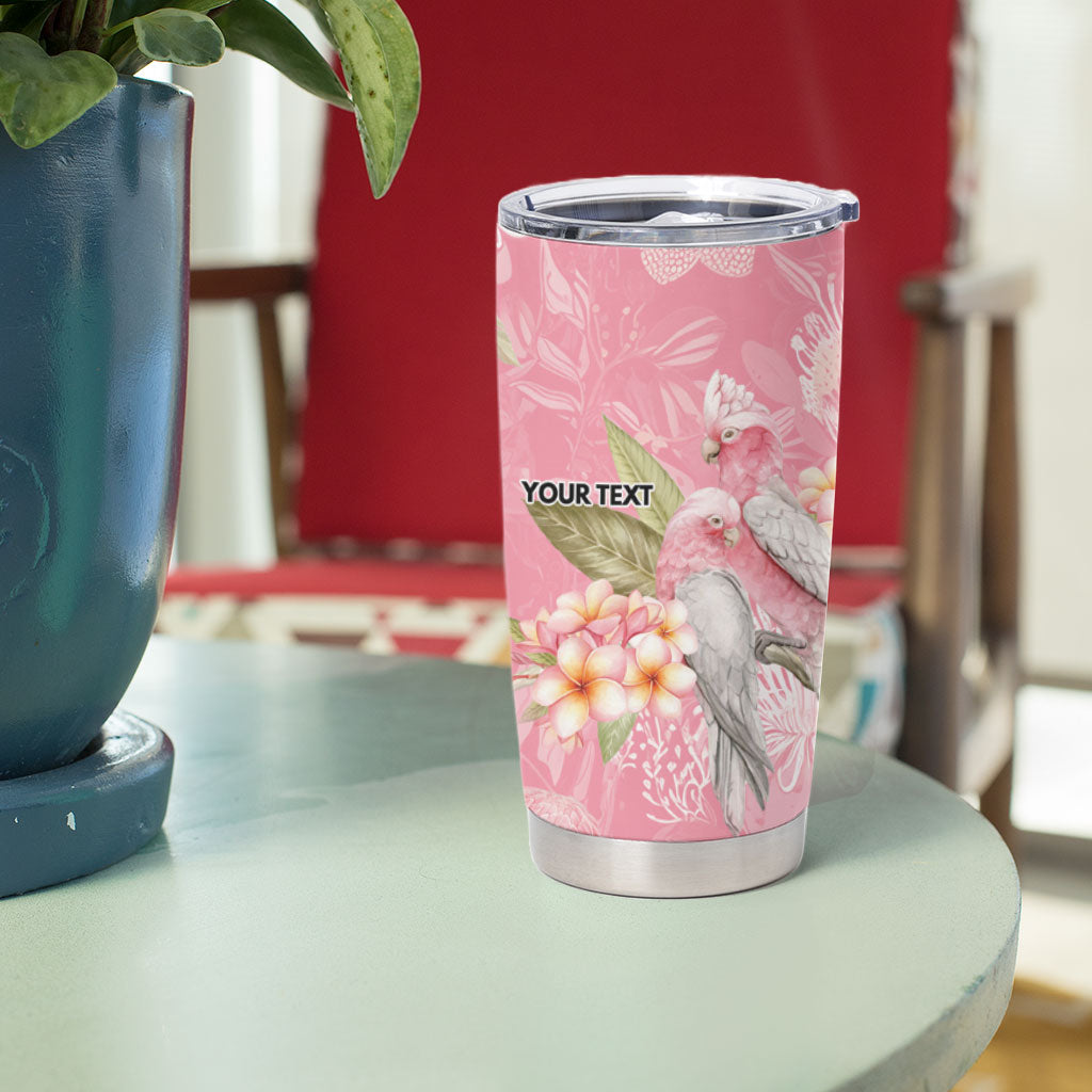 Personalised Galah Cockatoo Fighting in Pink Tumbler Cup Australian Breast Cancer Support Spirit