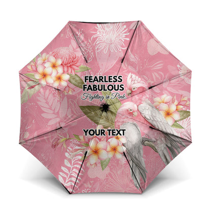 Personalised Galah Cockatoo Fighting in Pink Umbrella Australian Breast Cancer Support Spirit