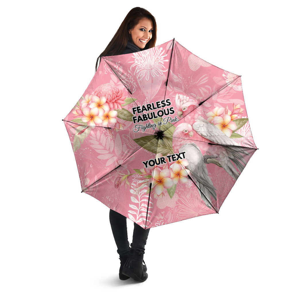 Personalised Galah Cockatoo Fighting in Pink Umbrella Australian Breast Cancer Support Spirit