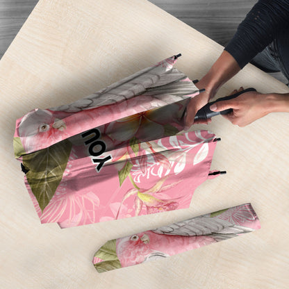 Personalised Galah Cockatoo Fighting in Pink Umbrella Australian Breast Cancer Support Spirit