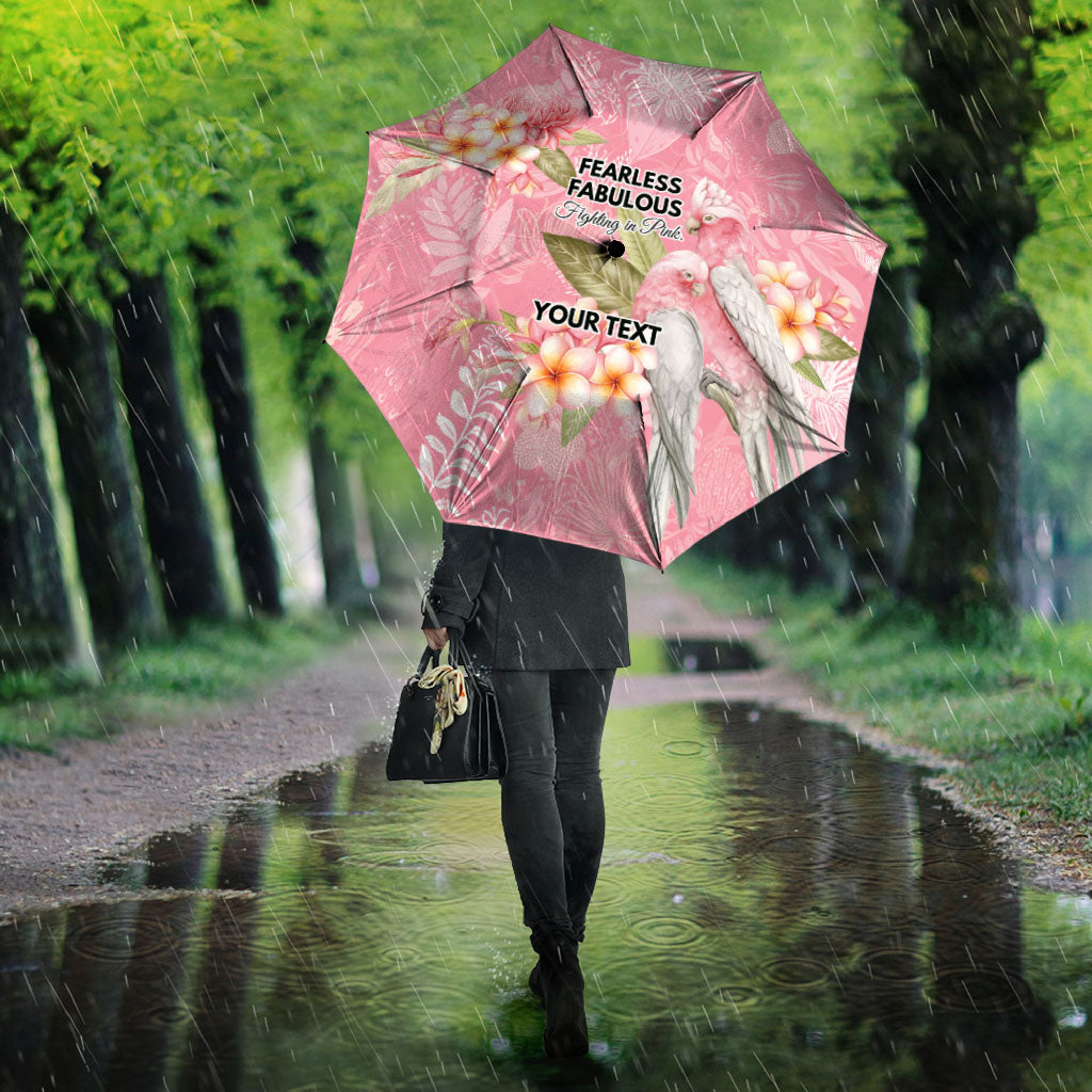 Personalised Galah Cockatoo Fighting in Pink Umbrella Australian Breast Cancer Support Spirit