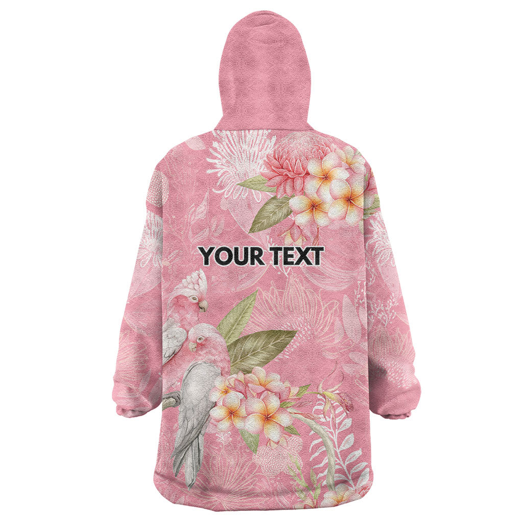 Personalised Galah Cockatoo Fighting in Pink Wearable Blanket Hoodie Australian Breast Cancer Support Spirit