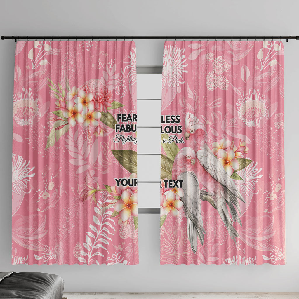Personalised Galah Cockatoo Fighting in Pink Window Curtain Australian Breast Cancer Support Spirit