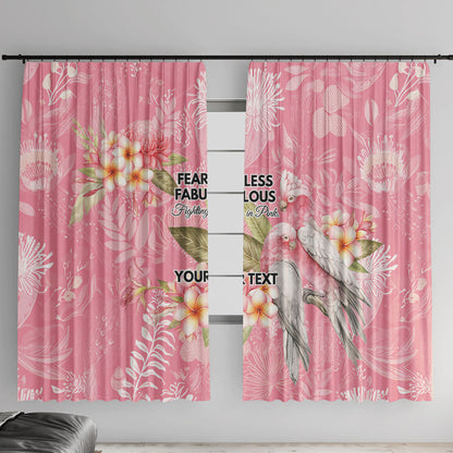 Personalised Galah Cockatoo Fighting in Pink Window Curtain Australian Breast Cancer Support Spirit