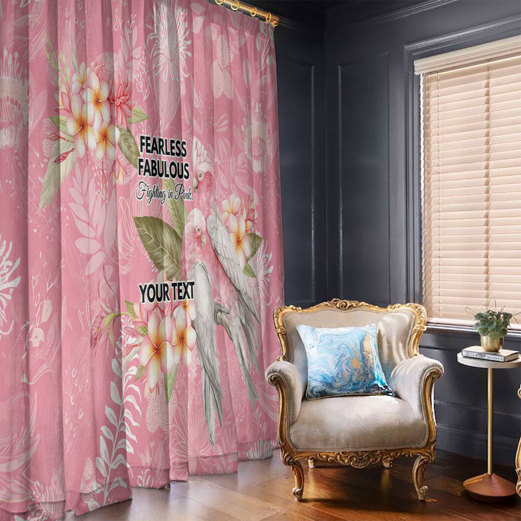 Personalised Galah Cockatoo Fighting in Pink Window Curtain Australian Breast Cancer Support Spirit