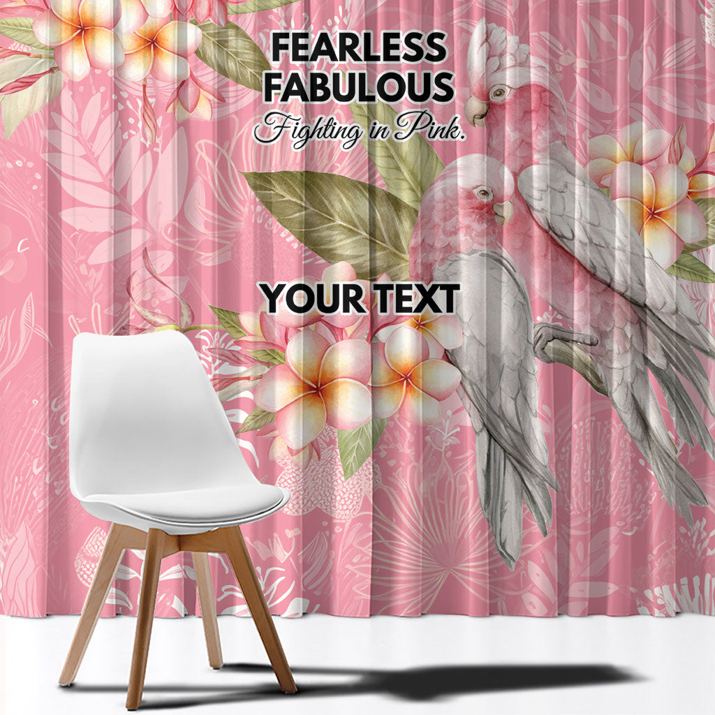 Personalised Galah Cockatoo Fighting in Pink Window Curtain Australian Breast Cancer Support Spirit
