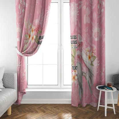 Personalised Galah Cockatoo Fighting in Pink Window Curtain Australian Breast Cancer Support Spirit