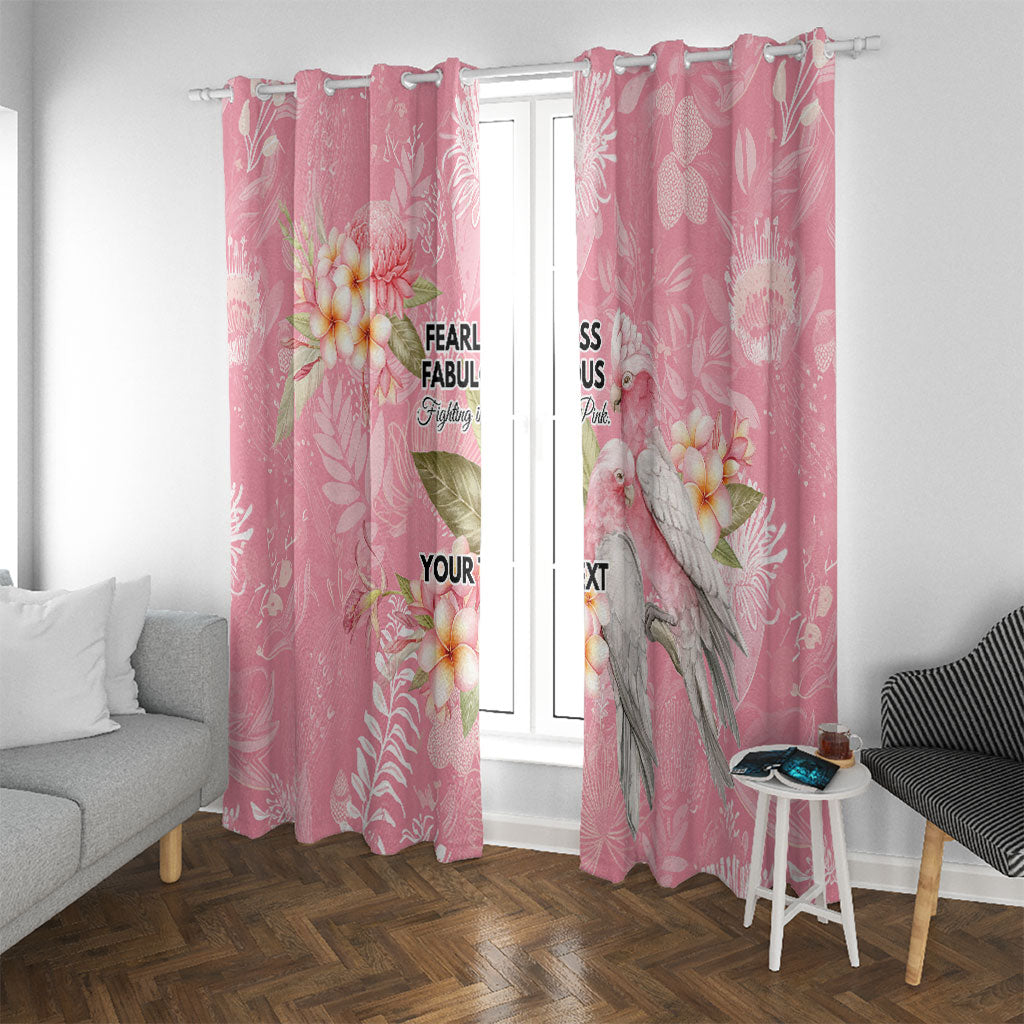 Personalised Galah Cockatoo Fighting in Pink Window Curtain Australian Breast Cancer Support Spirit