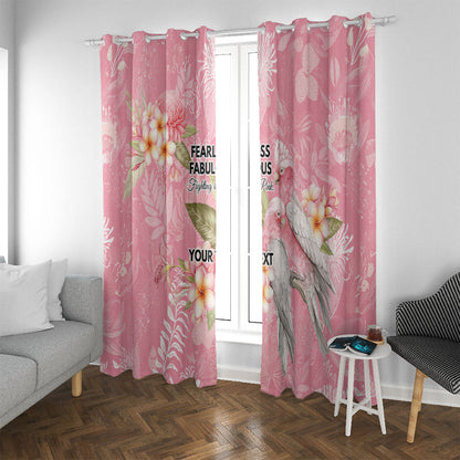 Personalised Galah Cockatoo Fighting in Pink Window Curtain Australian Breast Cancer Support Spirit