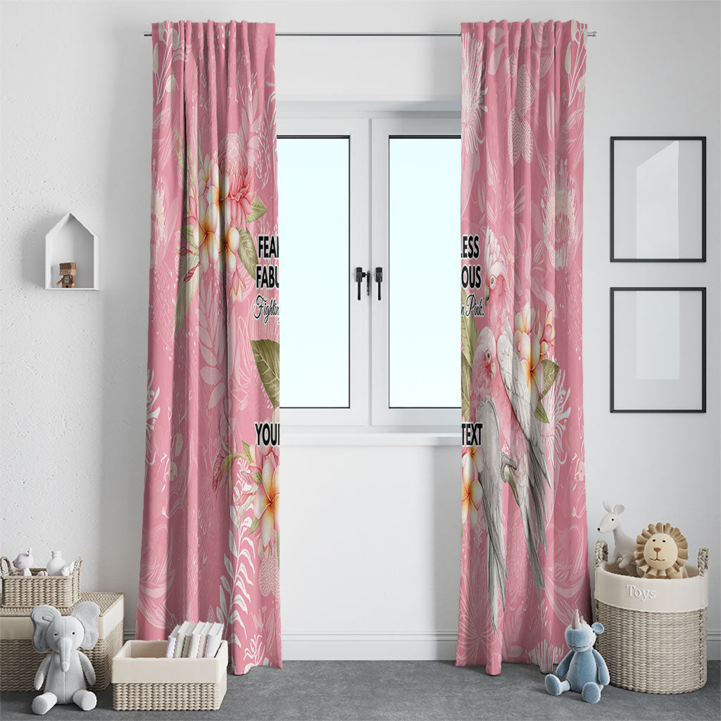 Personalised Galah Cockatoo Fighting in Pink Window Curtain Australian Breast Cancer Support Spirit