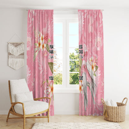 Personalised Galah Cockatoo Fighting in Pink Window Curtain Australian Breast Cancer Support Spirit