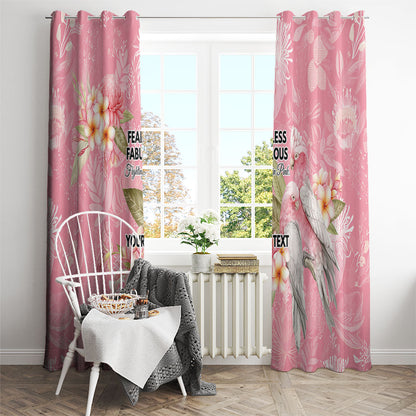 Personalised Galah Cockatoo Fighting in Pink Window Curtain Australian Breast Cancer Support Spirit