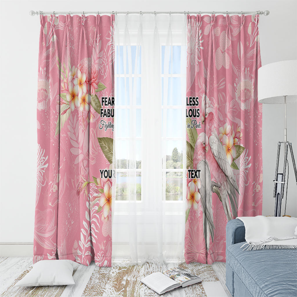 Personalised Galah Cockatoo Fighting in Pink Window Curtain Australian Breast Cancer Support Spirit