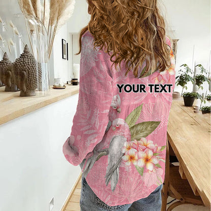 Personalised Galah Cockatoo Fighting in Pink Women Casual Shirt Australian Breast Cancer Support Spirit