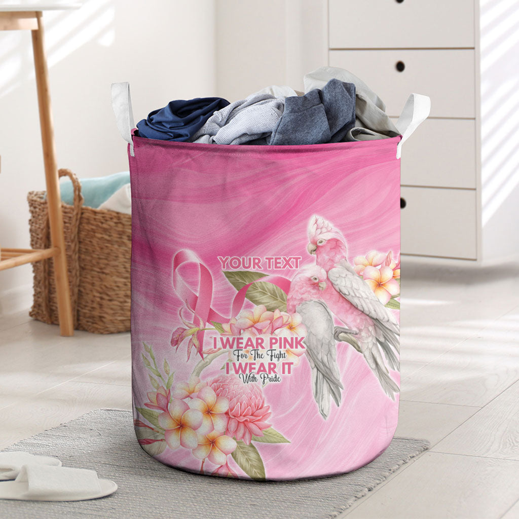 Personalised I Wear Pink For The Fight Laundry Basket Australian Breast Cancer Support Spirit