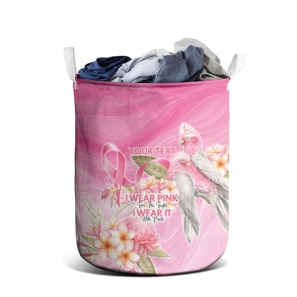 Personalised I Wear Pink For The Fight Laundry Basket Australian Breast Cancer Support Spirit