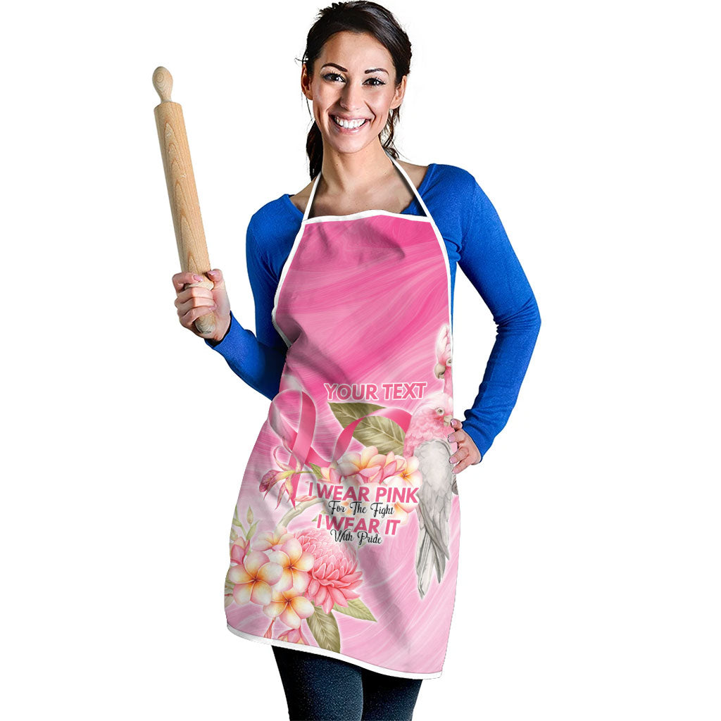 Personalised I Wear Pink For The Fight Apron Australian Breast Cancer Support Spirit
