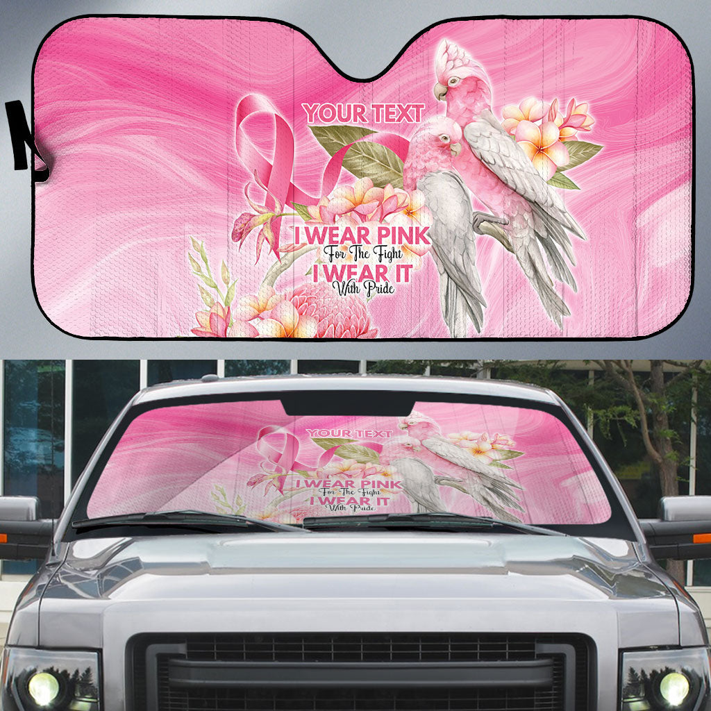 Personalised I Wear Pink For The Fight Auto Sun Shade Australian Breast Cancer Support Spirit