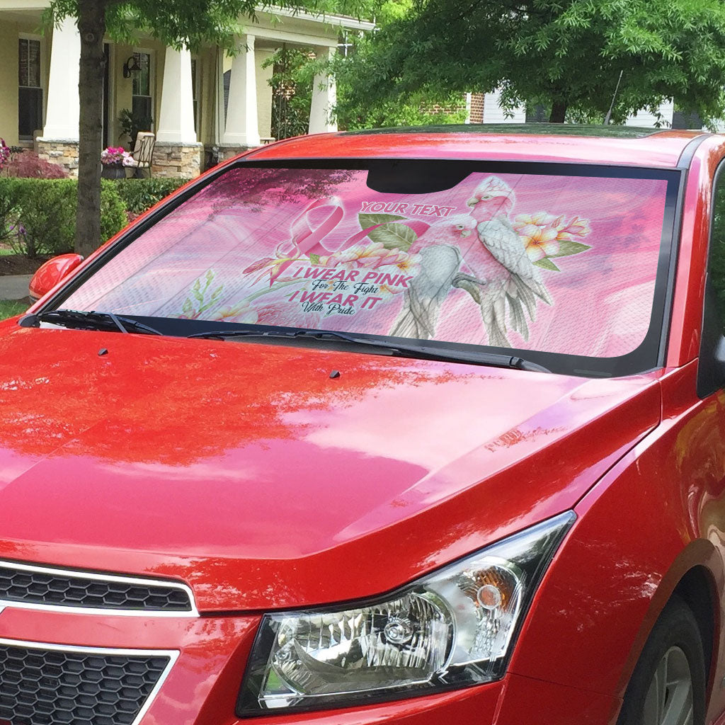 Personalised I Wear Pink For The Fight Auto Sun Shade Australian Breast Cancer Support Spirit